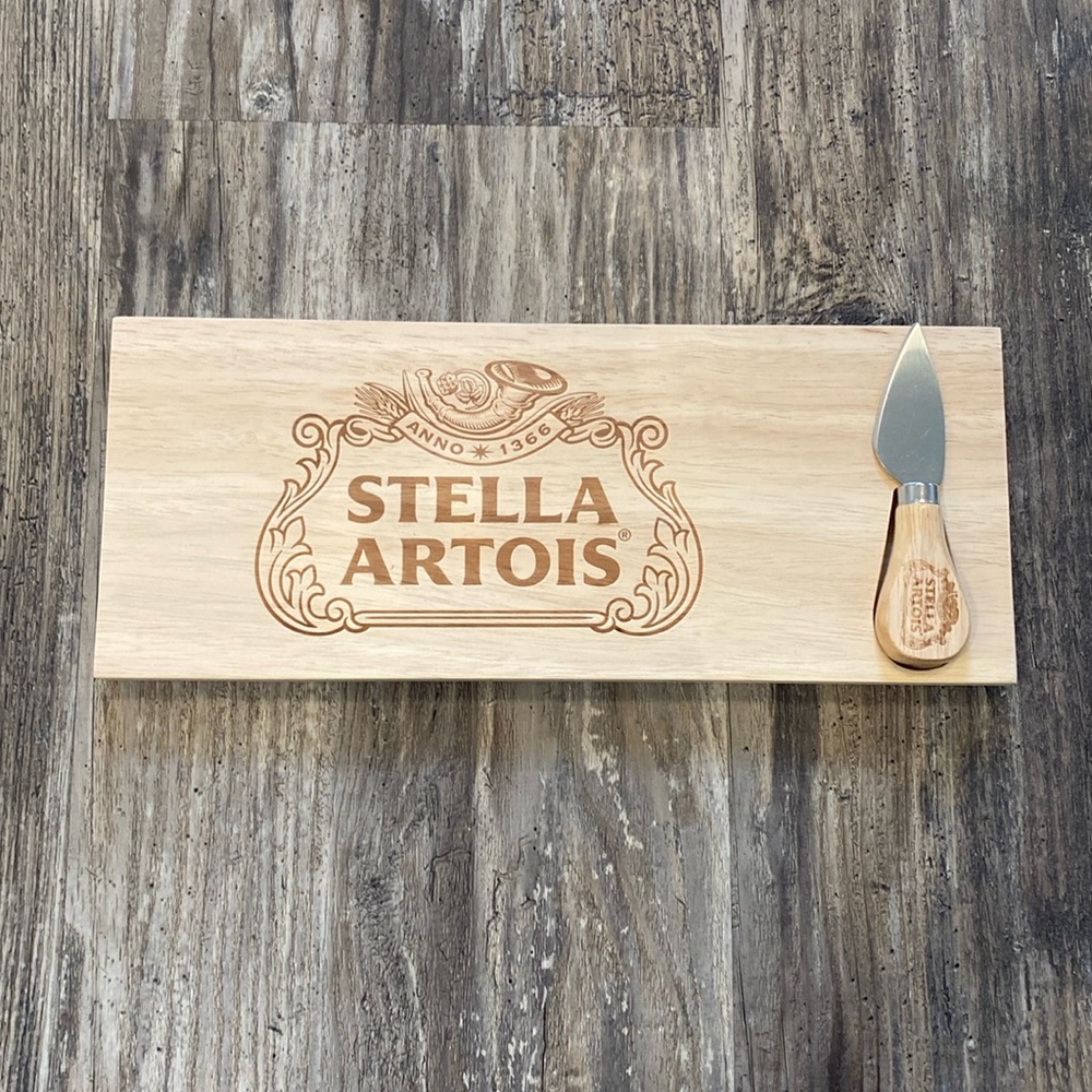 BNIB Stella Artois charcuterie cheese board with knife